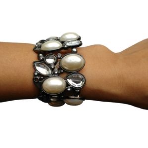Chrome and Pearl Bracelet